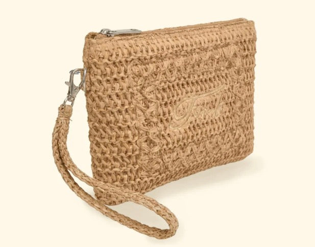 Mini pochette raffia F**K