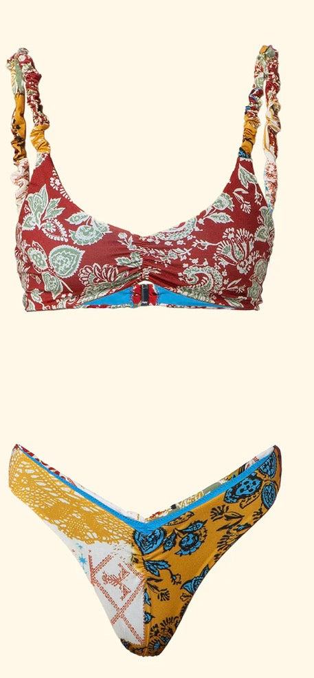 Bikini bralette con americano fisso F**K