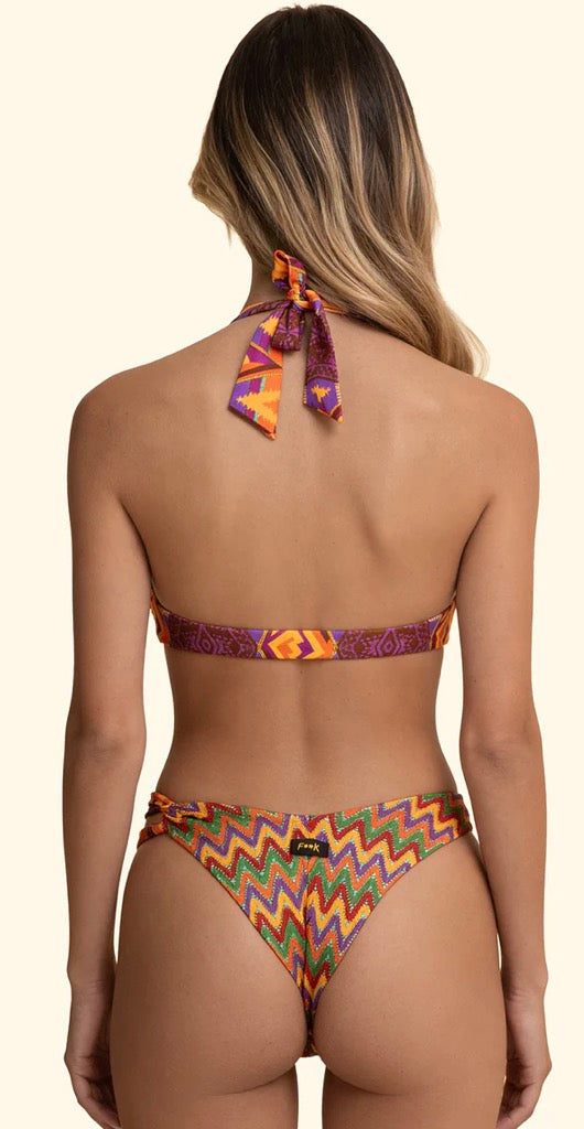 Bikini top regolabile con americano fisso F**K