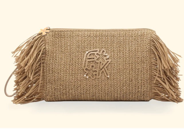 Maxy pochette raffia F**K